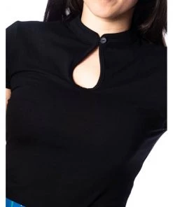 Banned Mandarin Collar 40's Top Black New In