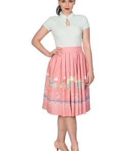 New In Banned Mandarin Collar 40's Top Mint Colour