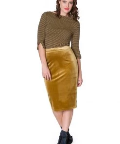 New In Banned Simply Stripe 60's Top Tan