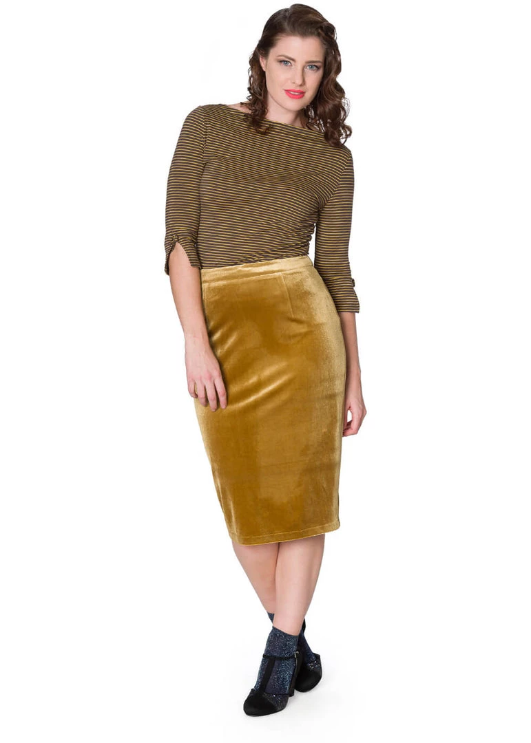 New In Banned Simply Stripe 60's Top Tan