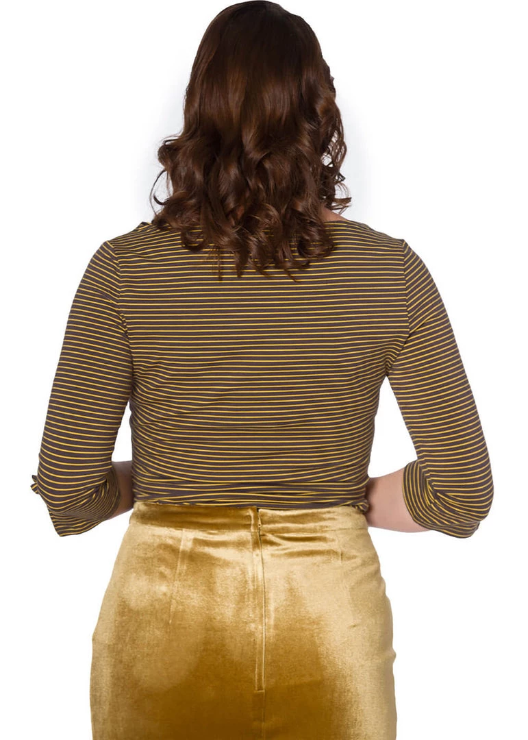 New In Banned Simply Stripe 60's Top Tan