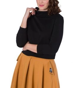 Banned Katy Bardot 60's Top Black New In