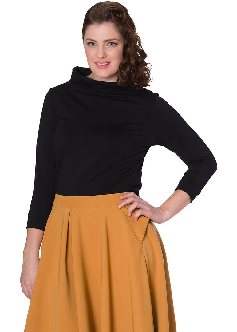 Banned Katy Bardot 60's Top Black New In