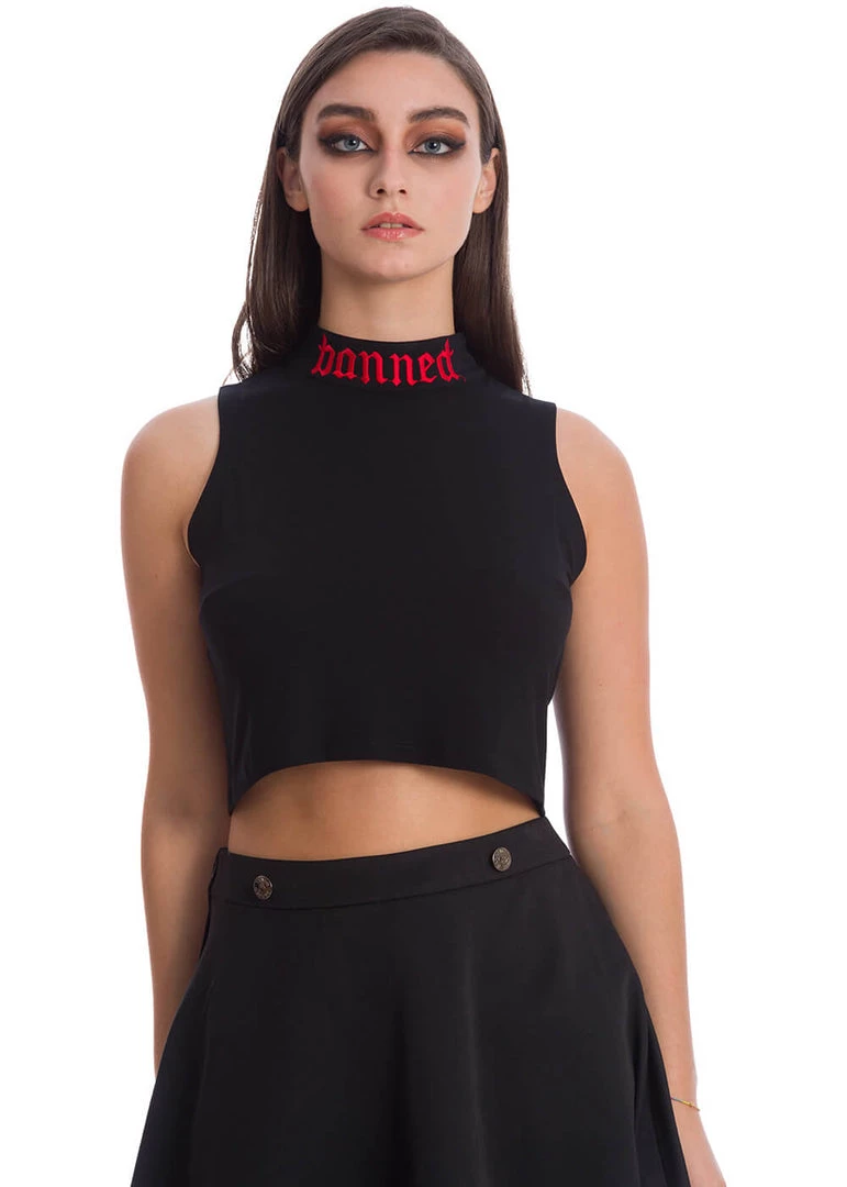 New In Banned End Of Time 80's Top Black