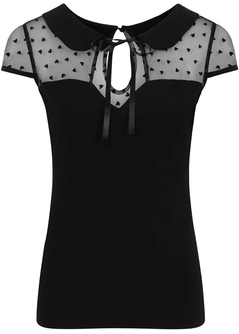 New In Banned Dark Heart Desire 50's Top Black