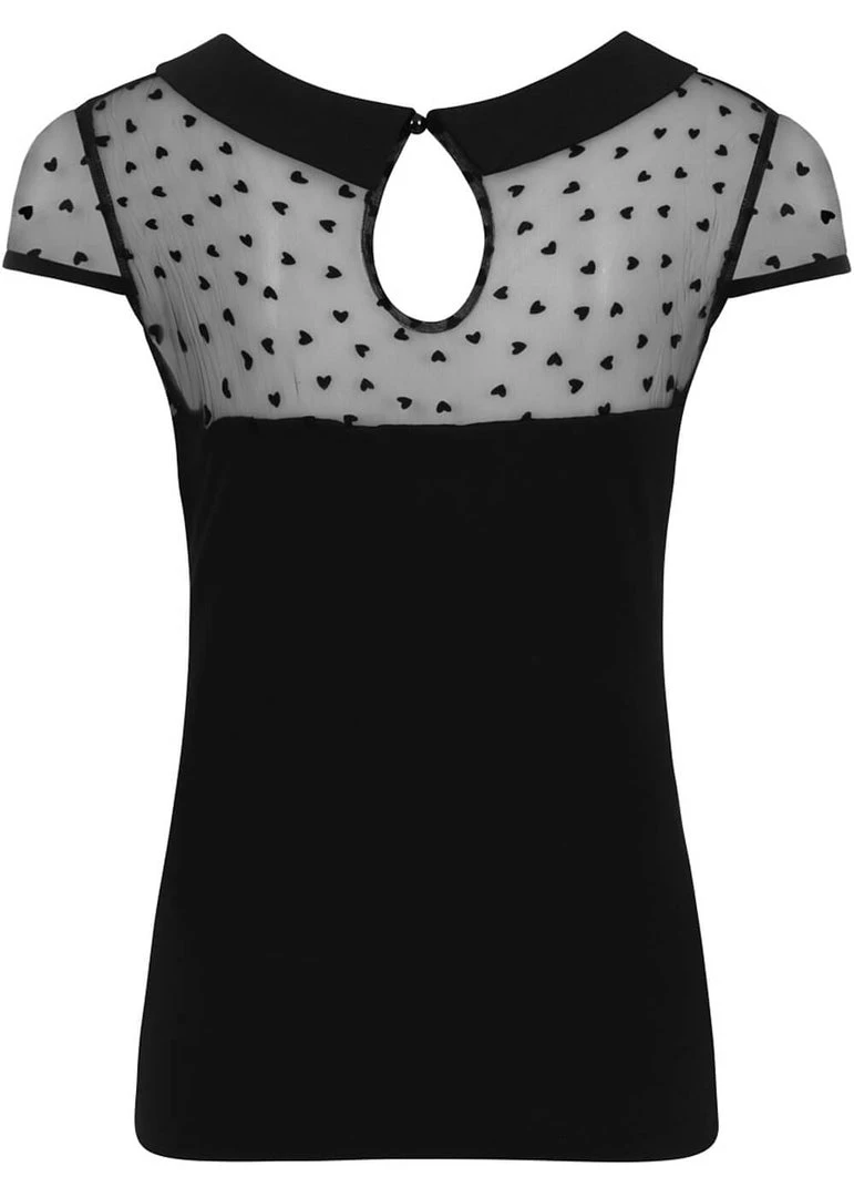 New In Banned Dark Heart Desire 50's Top Black