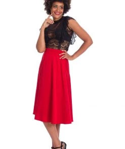 Banned Romance Lace 40's Top Black