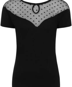 Banned Smoulder Polkadot 50's Top Black