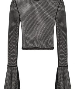 New In Banned Morwenna Bat Mesh 80's Top Black