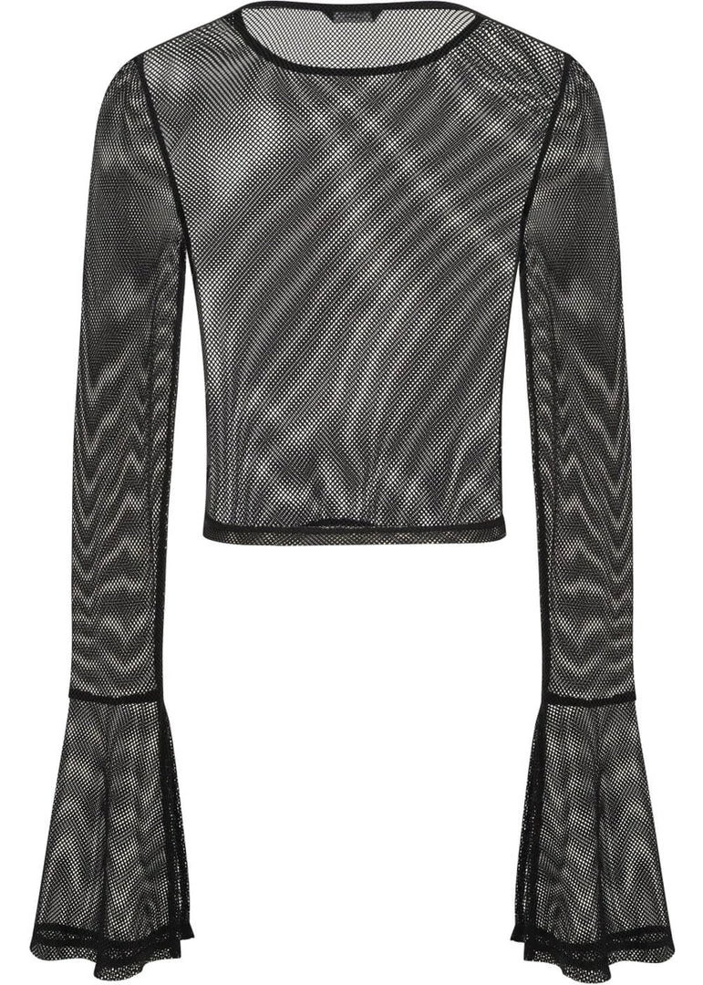 New In Banned Morwenna Bat Mesh 80's Top Black