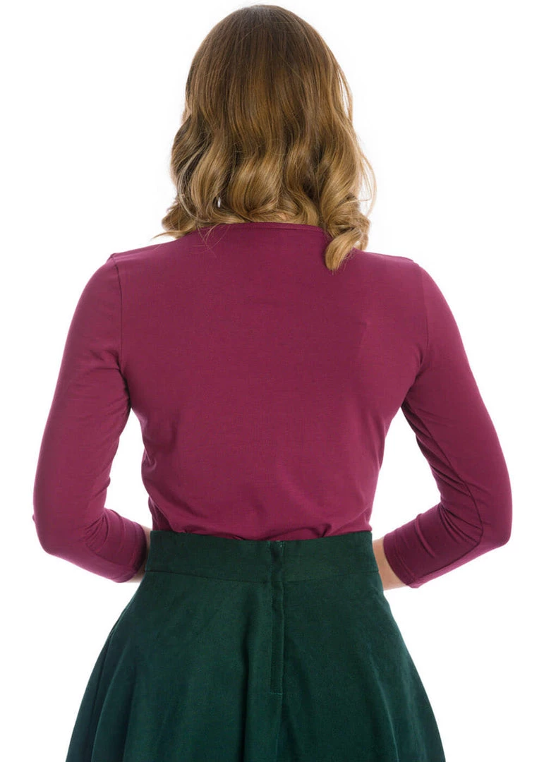 Banned Dream Big Jersey Top Aubergine Purple