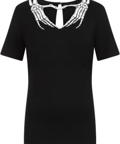 Banned Skeleton Heart Top Black New In