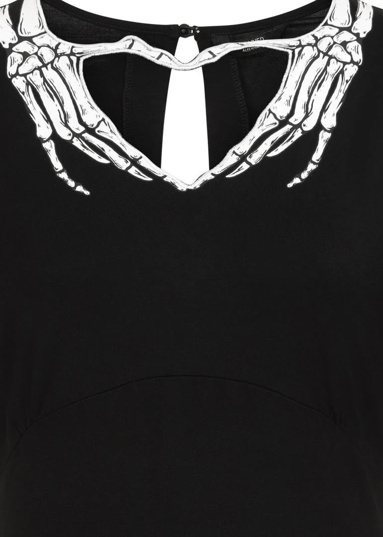 Banned Skeleton Heart Top Black New In