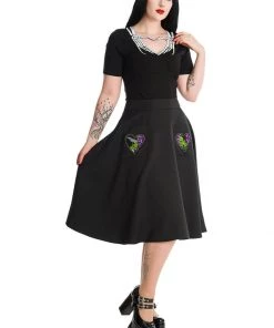 Banned Skeleton Heart Top Black New In