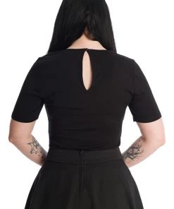 Banned Skeleton Heart Top Black New In