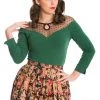 New In Banned Evita Evening 50's Top Green