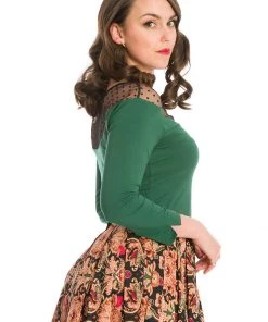 New In Banned Evita Evening 50's Top Green