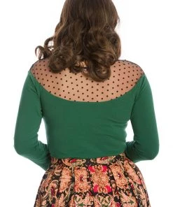 New In Banned Evita Evening 50's Top Green