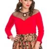 Banned Evita Evening 50's Top Red