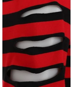 Banned Chantrea Stripe 80's Top Red