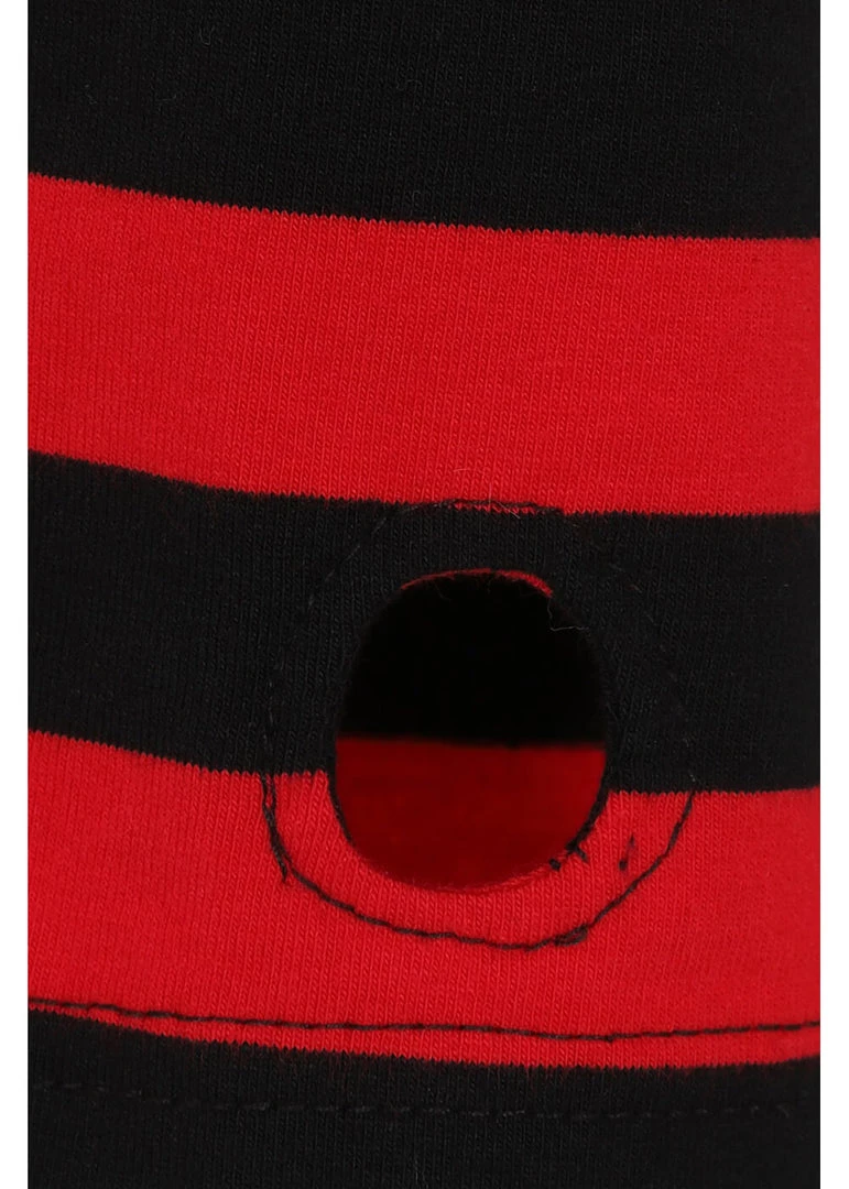 Banned Chantrea Stripe 80's Top Red