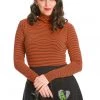 Banned Trick Or Treat Stripe 60's Top Orange Color New In