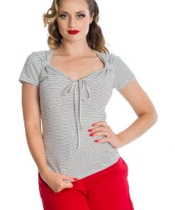 Banned Danni Stripe 50's Top White New In