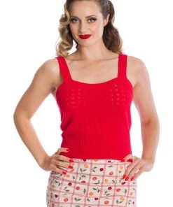 Banned Dora Strap 50's Top Red New In