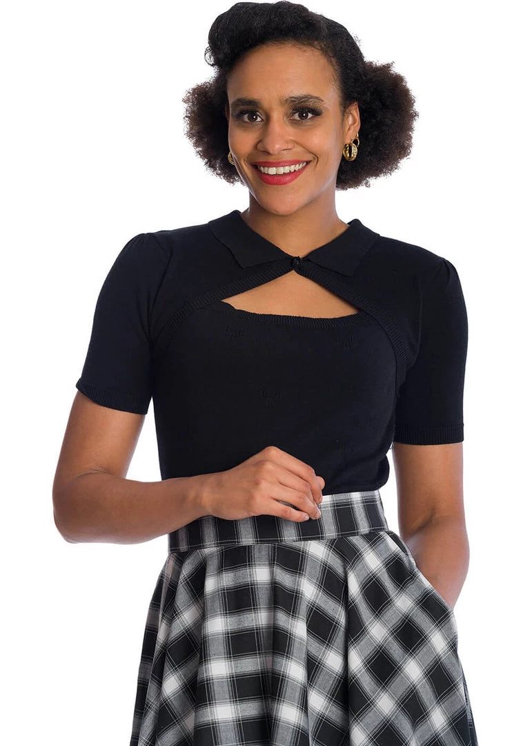 New In Banned Beth 40's Top Black