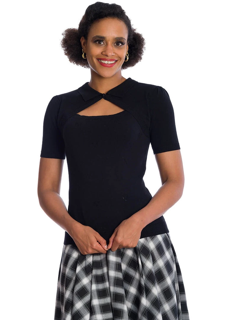 New In Banned Beth 40's Top Black