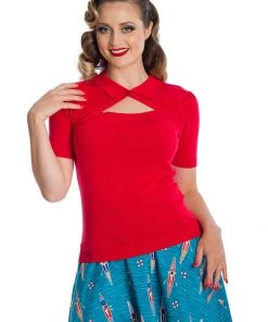 Banned Beth 40's Top Red New In