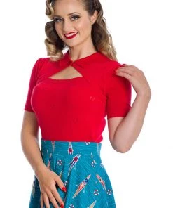 Banned Beth 40's Top Red New In