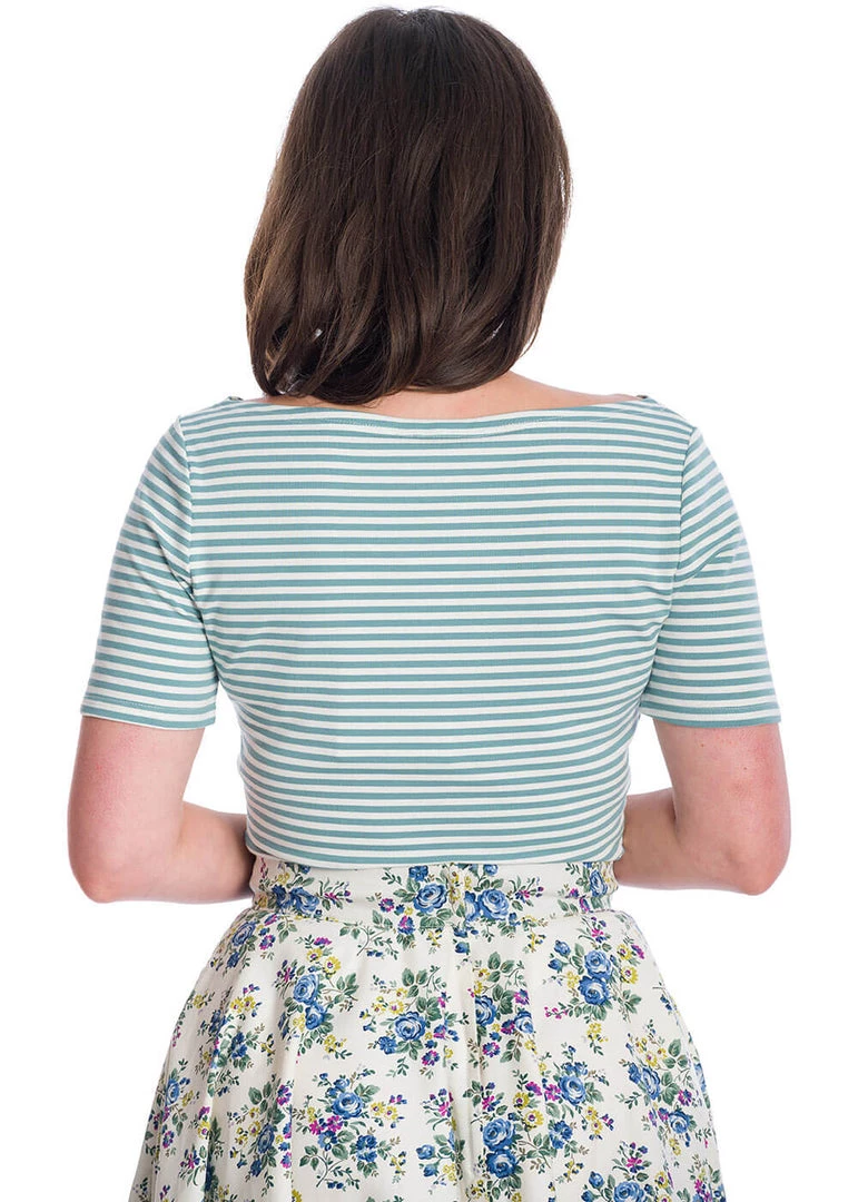 Banned Sizzle Stripe 50's Top Blue