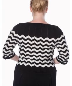Banned Vanilla Chevron 60's Top Black White New In