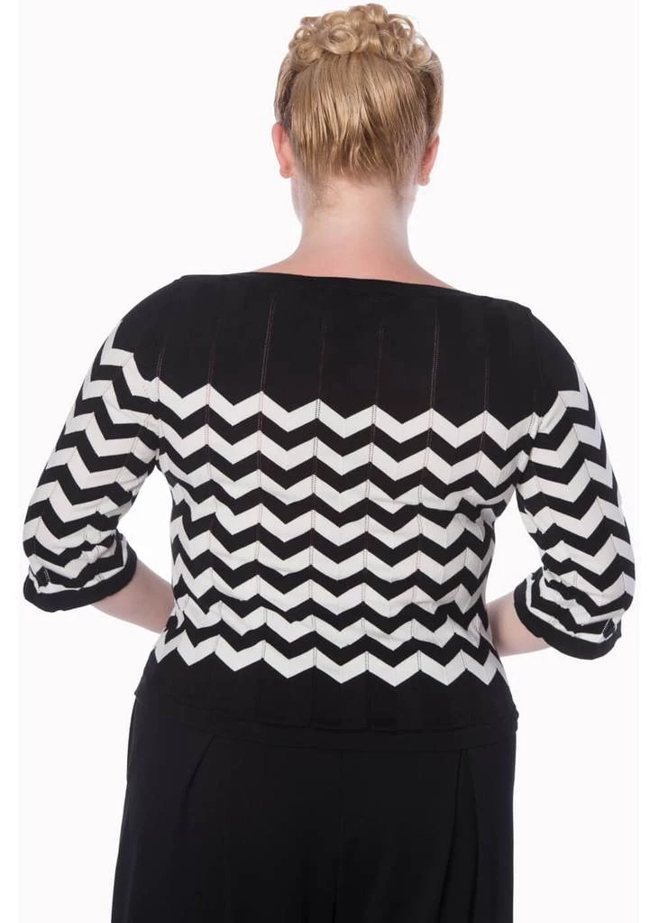 Banned Vanilla Chevron 60's Top Black White New In
