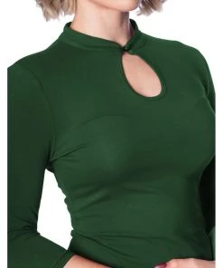 Banned Peekaboo 40's Top Dark Green New In