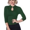 Banned Peekaboo 40's Top Dark Green New In