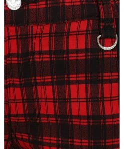 New In Banned Blackwell Tartan 60's Trousers Red
