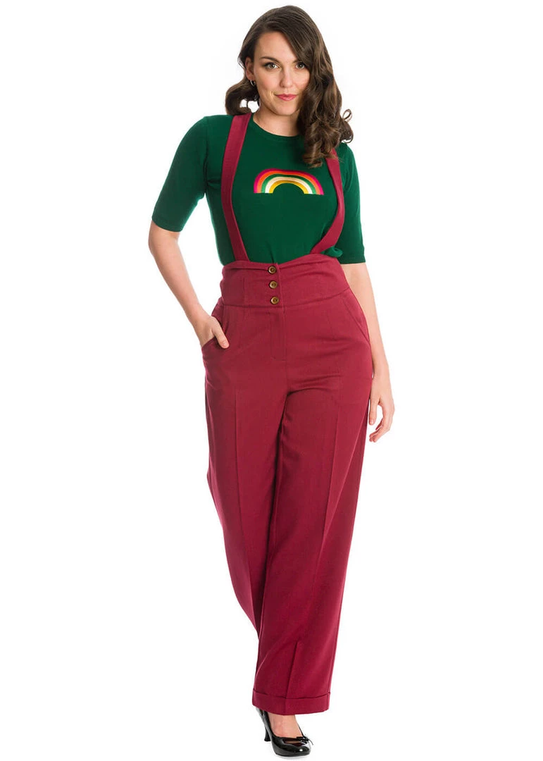 New In Banned Her Favorites 40's Trousers Burgundy