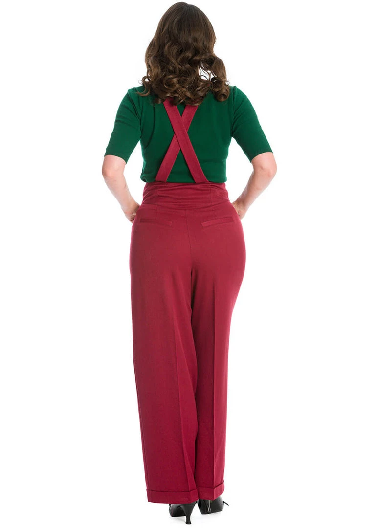 New In Banned Her Favorites 40's Trousers Burgundy