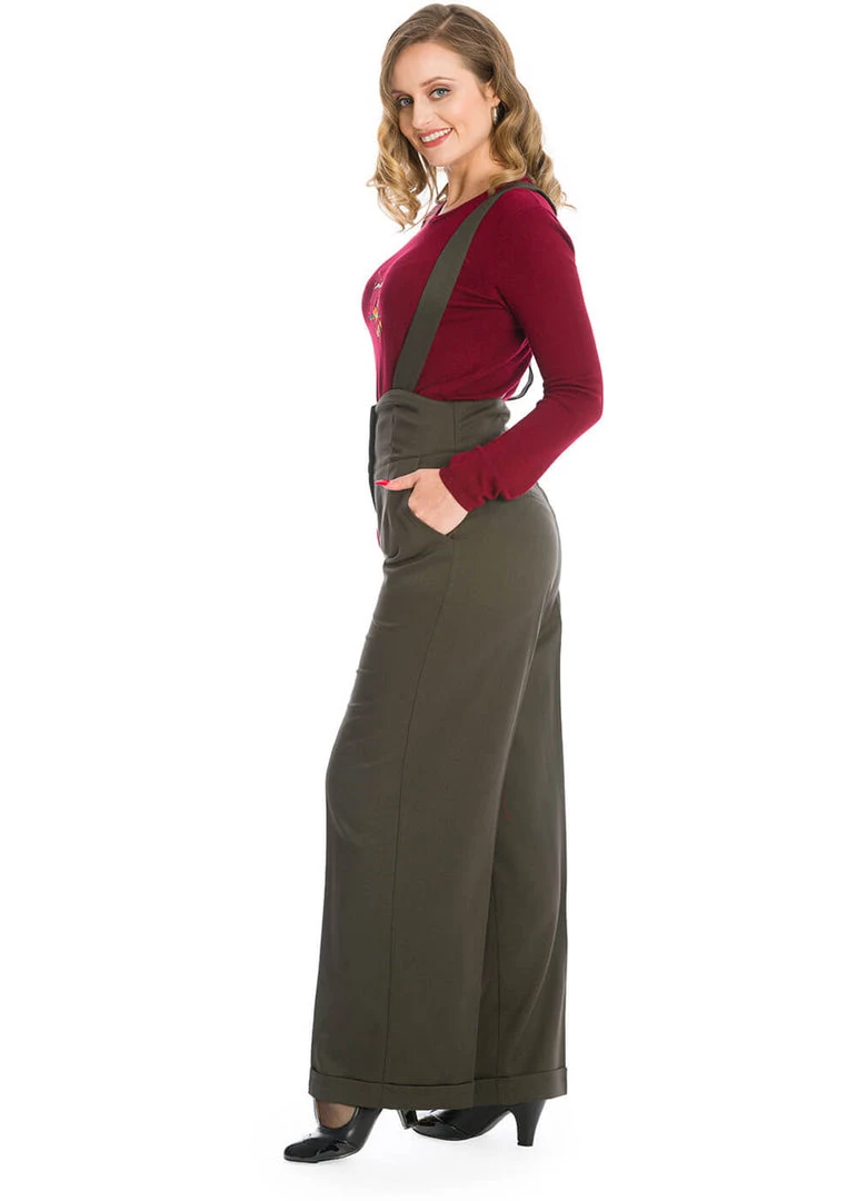 Banned Her Favorites 40's Trousers Green New In