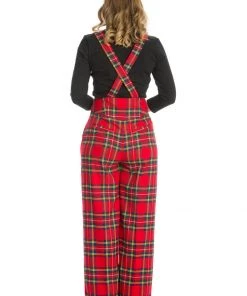 New In Banned Tartan 40's Trousers Red
