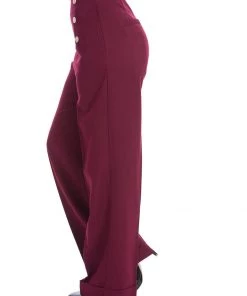 New In Banned Adventures Ahead 40's Trousers Burgundy