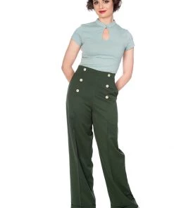 Banned Adventures Ahead 40's Trousers Dark Green New In