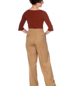 New In Banned Adventures Ahead 40's Trousers Tan Brown