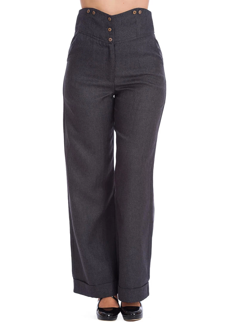 Banned Sassy 40's Trousers Grey