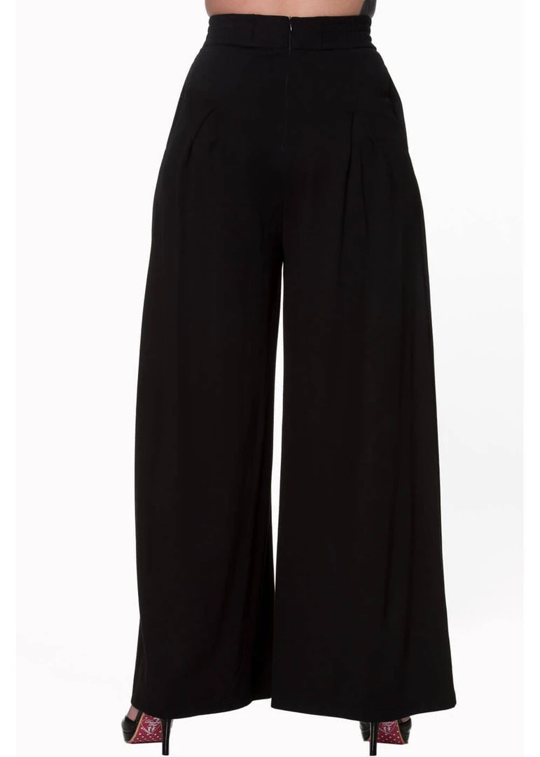New In Banned Indiana 70's Palazzo Trousers Black