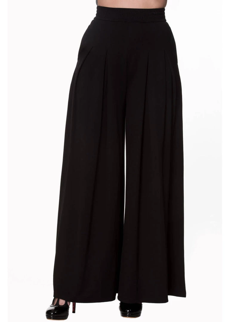 New In Banned Indiana 70's Palazzo Trousers Black