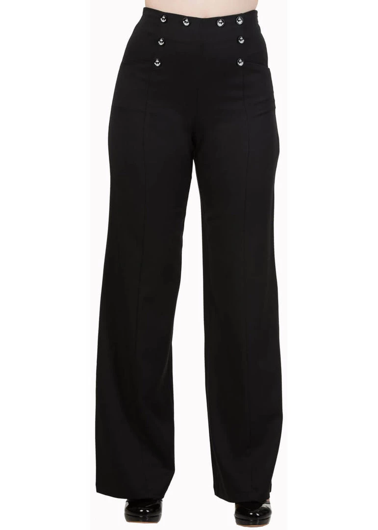 Banned Stay Awhile Sailor 40's Pants Black