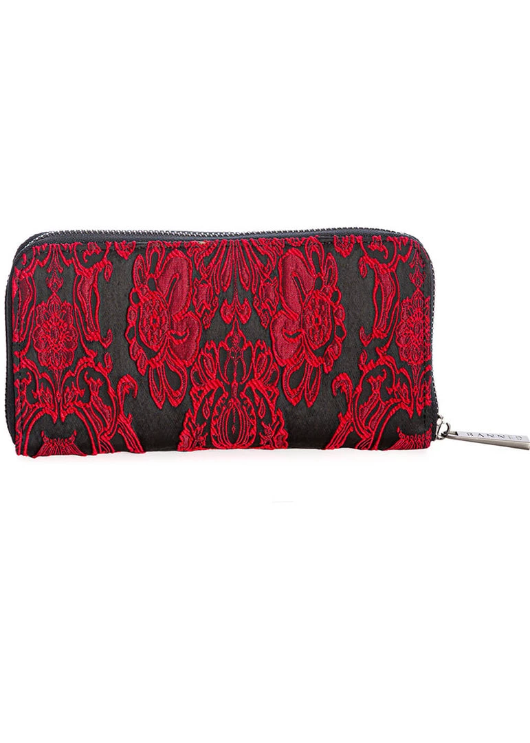 New In Banned Maplesage Damask Wallet Red